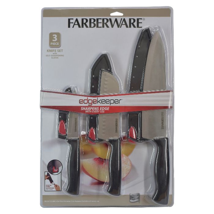 Farberware Edgekeeper 3 Stage Handheld Kitchen Knife Sharpener, Black